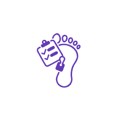 Podiatry modifier review and routine foot care billing icon